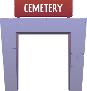 Cemetery fence in cartoon style png