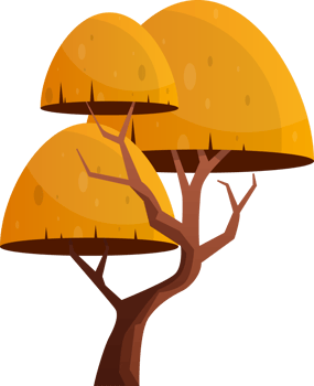 Colorful cartoon tree clip art png