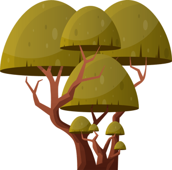 Colorful cartoon tree clip art png