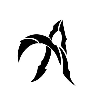 illustration vector graphic of tribal art design tattoo in the shape of the letter A