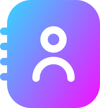 Contact icon in gradient colors. Adress book or phone book signs illustration. png