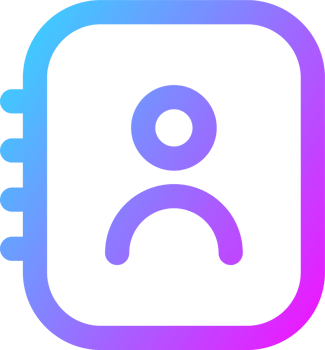 Contact icon in gradient colors. Adress book or phone book signs illustration. png
