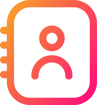 Contact icon in gradient colors. Adress book or phone book signs illustration. png