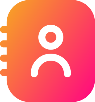 Contact icon in gradient colors. Adress book or phone book signs illustration. png