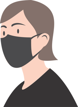 The woman wear black mask PNG