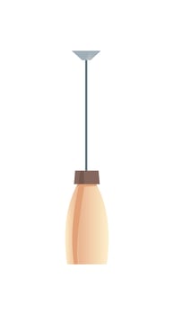 Pendant lamp with beige shade, lighting equipment vector