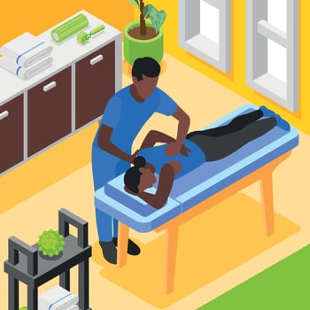 Myofascial Release Isometric Composition vector