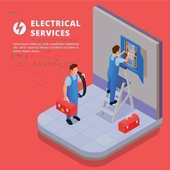 Electrical Services Isometric Background vector