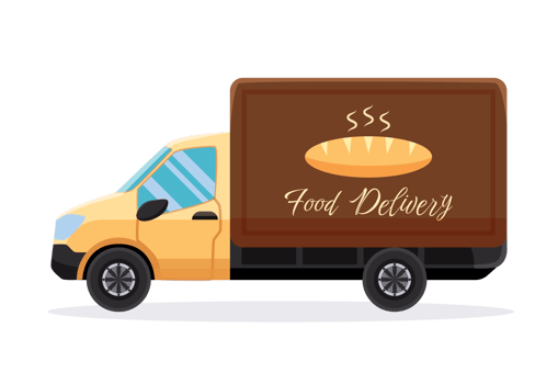 food delivery truck. delivery vehicle png