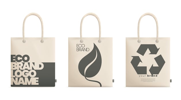 Eco Fabric Bags Set vector