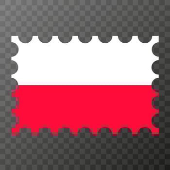 Postage stamp with Poland flag. Vector illustration.