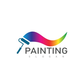 Brush and paint  color with minimalist design style. Creative concept of paint design vector