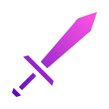 sword icon solid style gradient purple pink colour military illustration vector army element and symbol perfect.