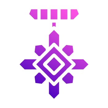 medal icon solid style gradient purple pink colour military illustration vector army element and symbol perfect.