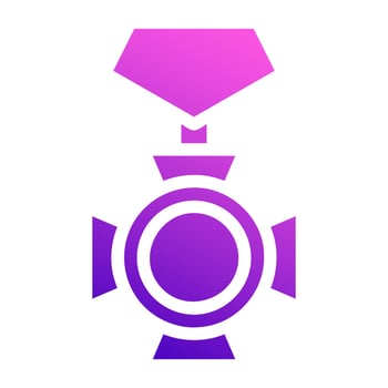 medal icon solid style gradient purple pink colour military illustration vector army element and symbol perfect.
