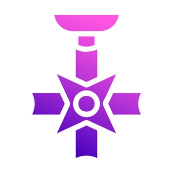 medal icon solid style gradient purple pink colour military illustration vector army element and symbol perfect.