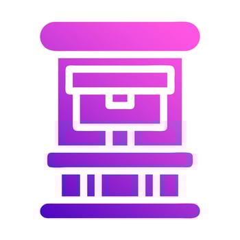 backpack icon solid style gradient purple pink colour military illustration vector army element and symbol perfect.