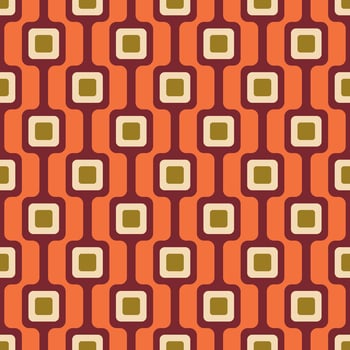 Aesthetic mid century printable seamless pattern with retro design. Decorative 50s, 60s, 70s style Vintage modern background in minimalist mid century style for fabric, wallpaper or wrapping vector