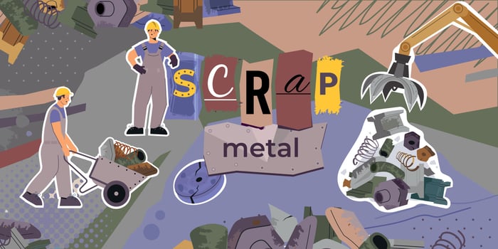 Scrap Metal Flat Collage vector