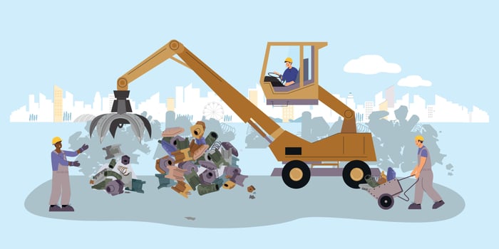Scrap Metal Works Composition vector