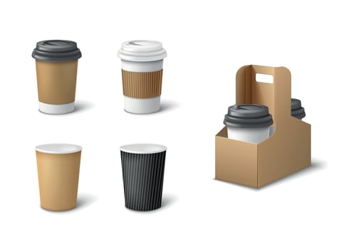 Takeout Fastfood Icon Set vector