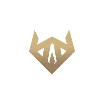 Abstract luxury wolf head logo design template vector