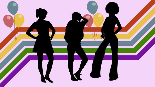 illustration vector graphic of background '70s color style