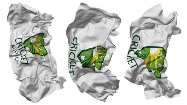 Cricket Australia Flag Waves Isolated in Different Styles with Bump Texture, 3D Rendering png