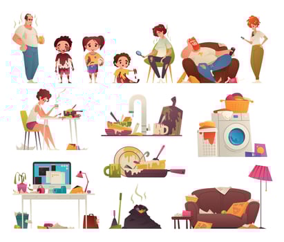 Dirty Household Set vector