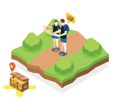 Quest To Treasure Composition vector
