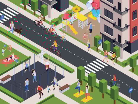City Sport Activity Composition vector