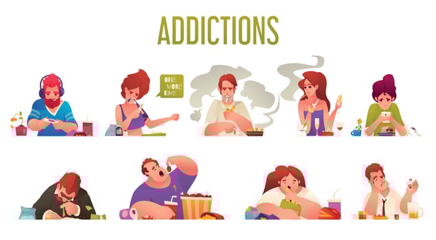 Addicted People Set vector