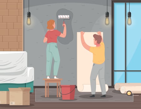 Renovation Cartoon Concept vector