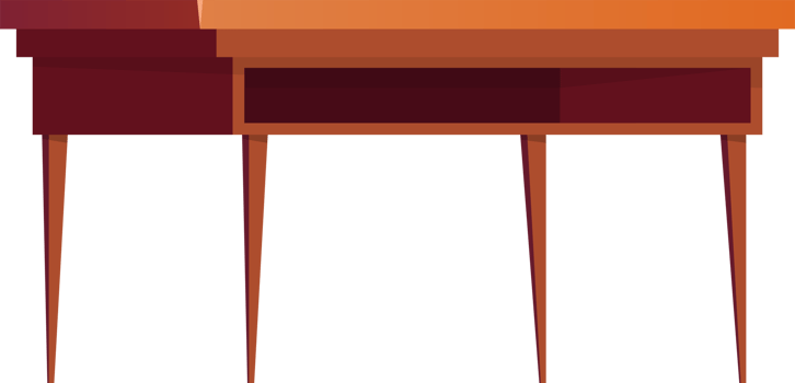 Office wooden desk for work png