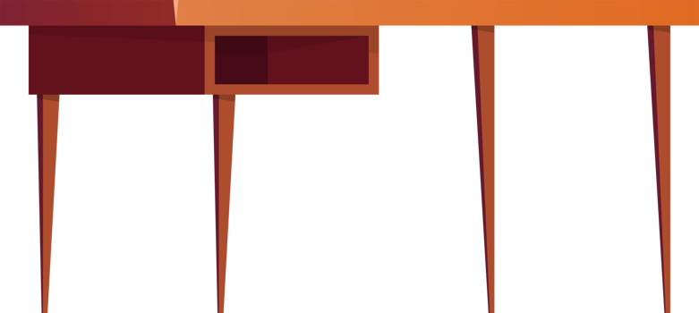 Office wooden desk for work png