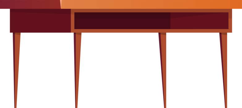 Office wooden desk for work png