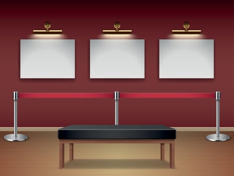 Gallery Exhibition Mockup vector