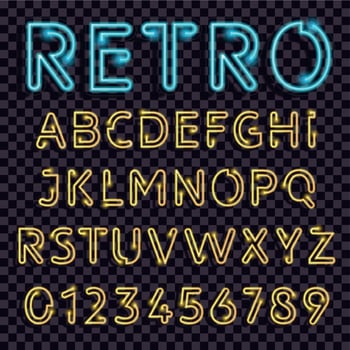 Retro Light Latin Alphabet vector