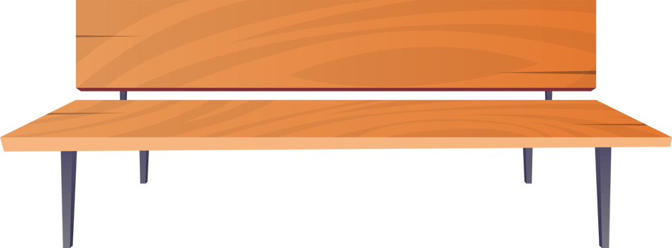 Park bench in cartoon style png