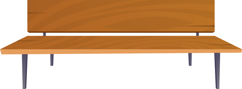 Park bench in cartoon style png