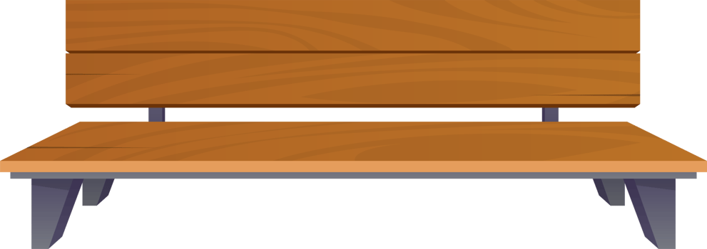 Park bench in cartoon style png