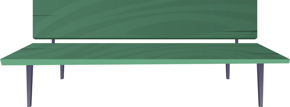 Park bench in cartoon style png