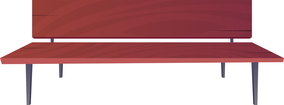 Park bench in cartoon style png
