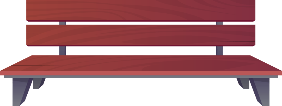 Park bench in cartoon style png