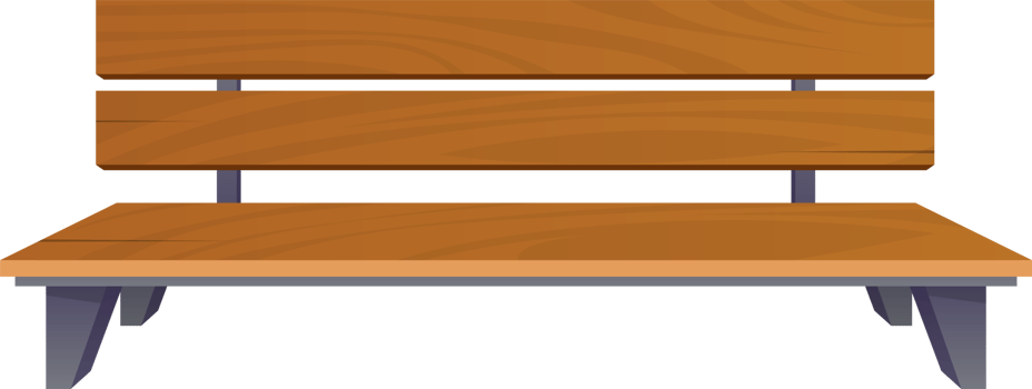 Park bench in cartoon style png