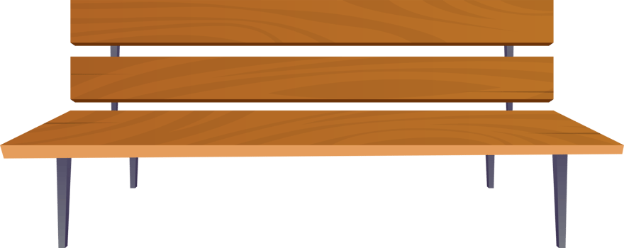 Park bench in cartoon style png