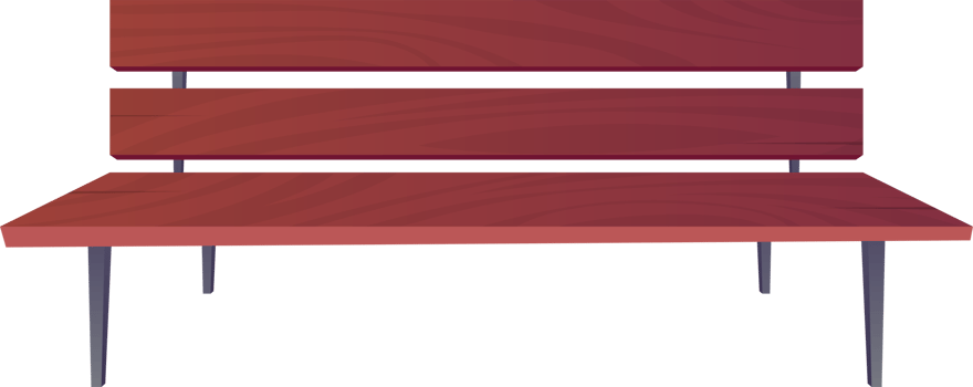 Park bench in cartoon style png