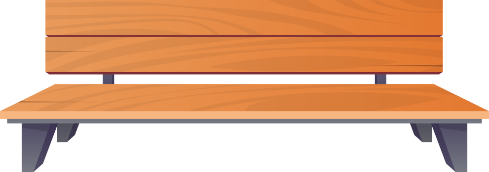 Park bench in cartoon style png
