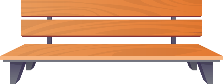 Park bench in cartoon style png