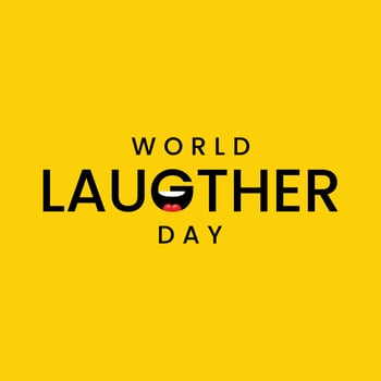 World laughter Day Vector Illustration for greeting card, poster, banner, social media post. laughing emoji vector on yellow background.
